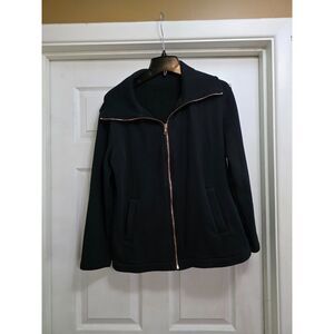 Skechers Cozy Luxe Black Zip Jacket Tunic Medium